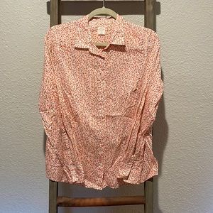 Long-sleeve floral button up.